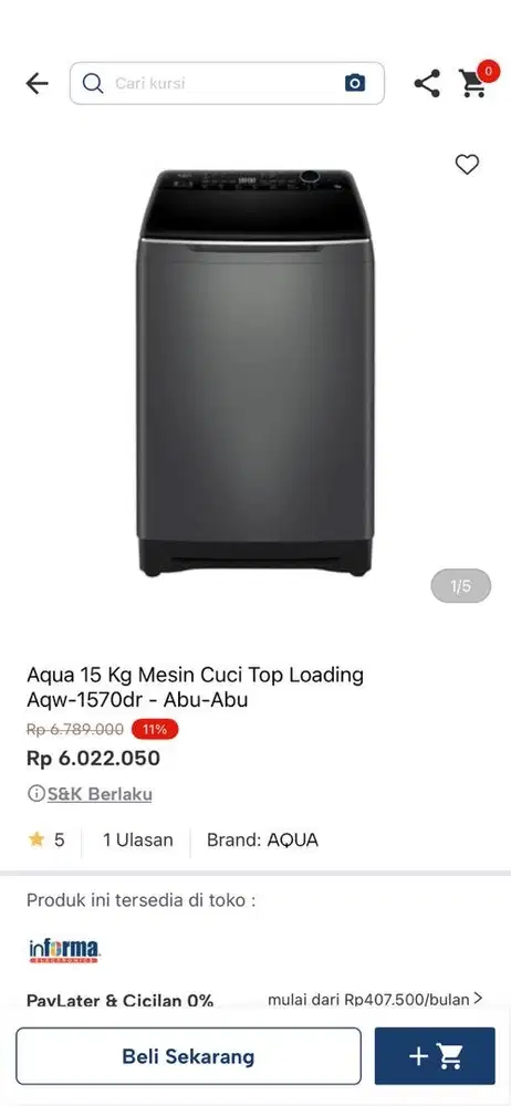 mesin cuci top loading