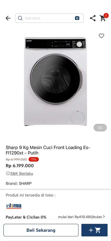 mesin cuci front loading