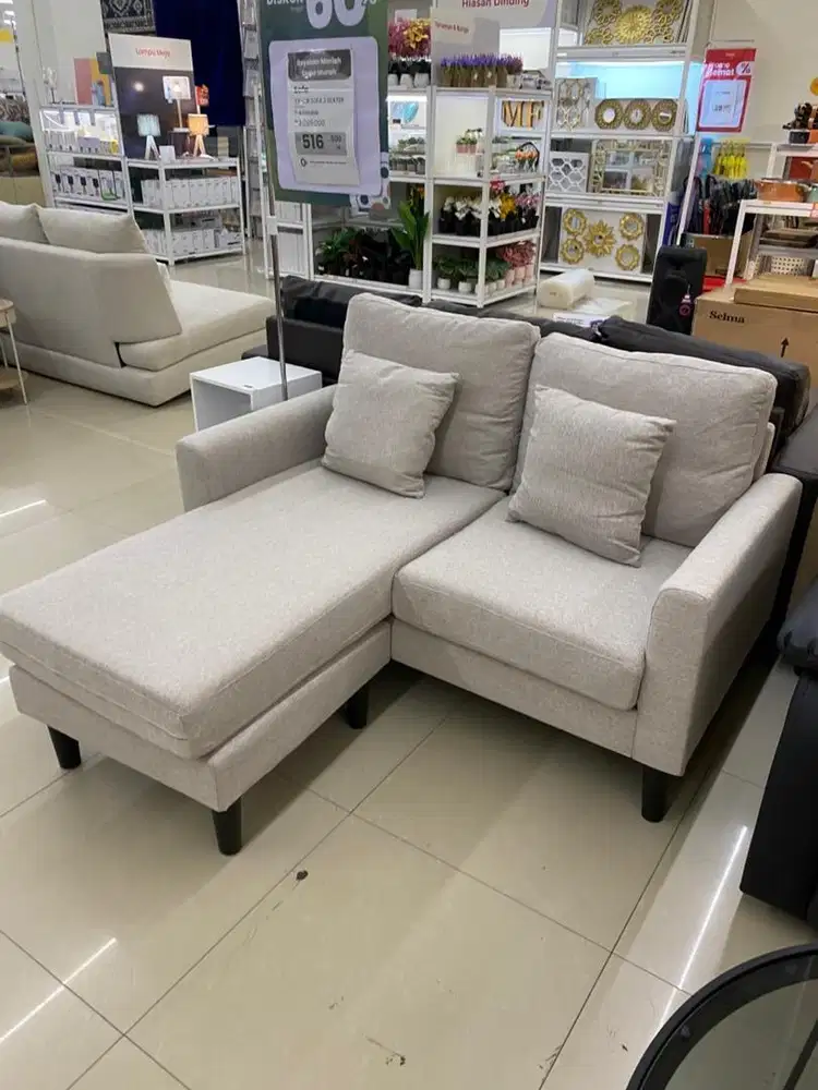 Sofa L Grey 2 dudukan