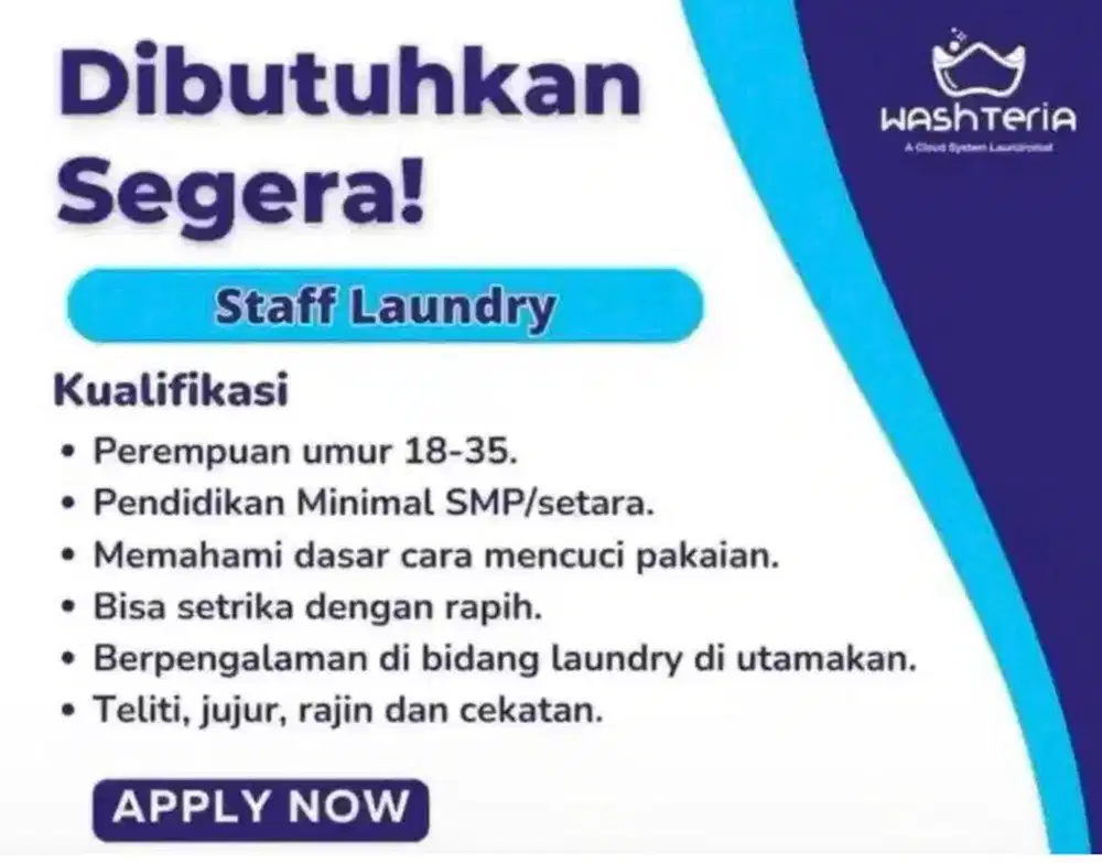 LOWONGAN KERJA LAUNDRY