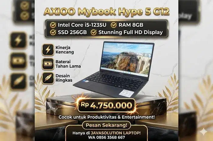 AXIOO Mybook Hype 5 G12 Intel Core i5-1235U Ram 8Gb Ssd 256Gb Premium