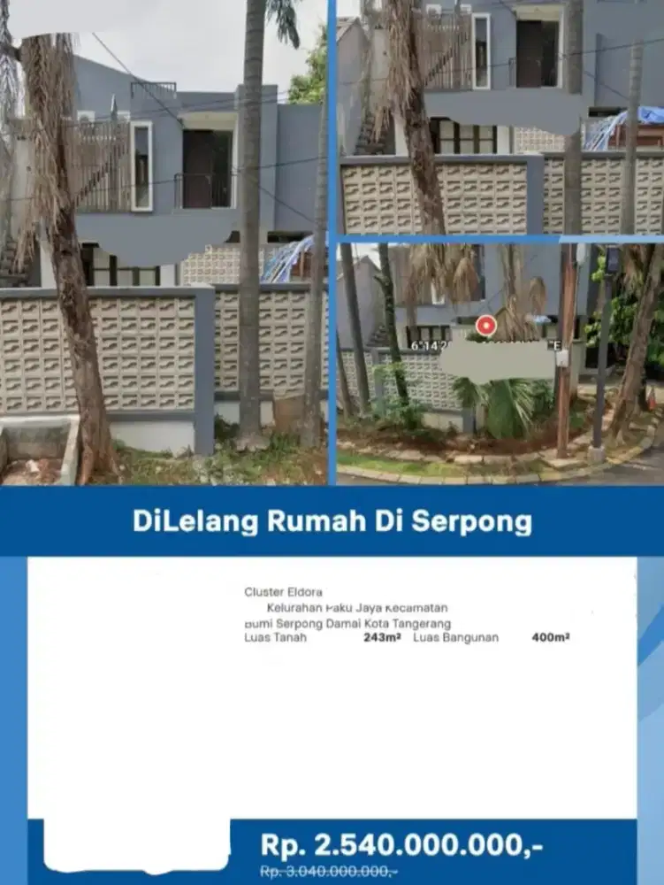 Dijual Rumah 2 Lantai Eldora Serpong