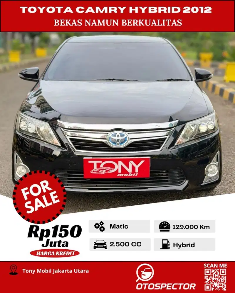 #Tony Mobil# Toyota New Camry 2.5L Hybrid 2012 Hitam