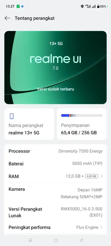 REALME 13+ RAM 12/256 GB , MINUS BEZEL AJA BOPAK DIKIT !!