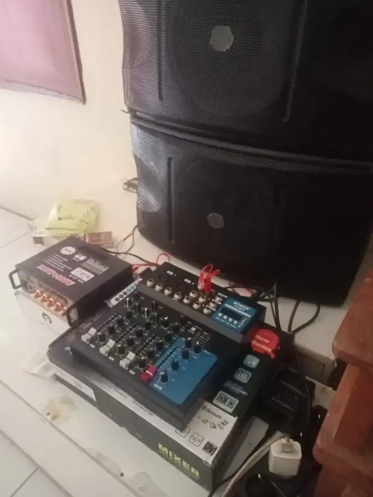 Mixer dan ampli mini + salon merk BMB ori