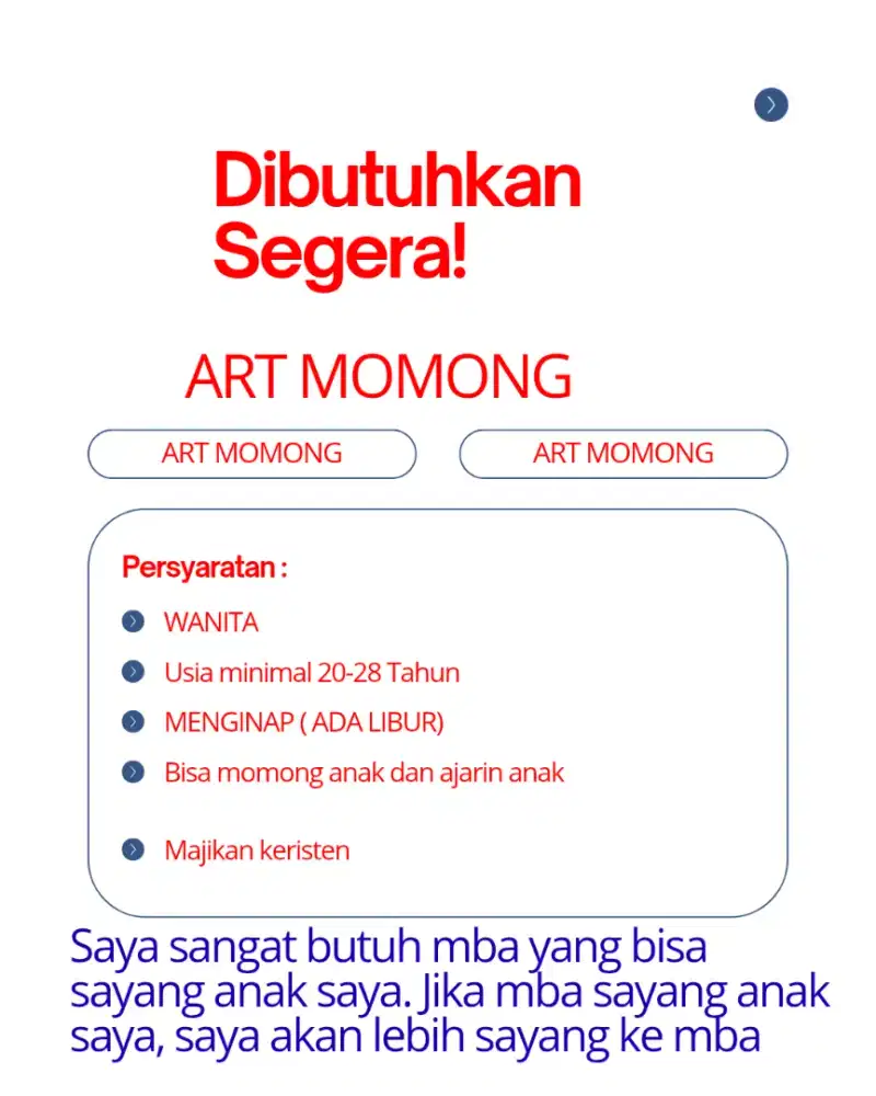 Pembantu, art, momong anak beberes