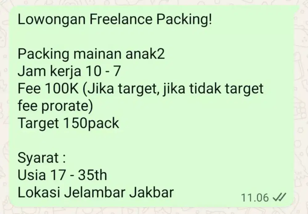 LOKER FREELANCE PACKING