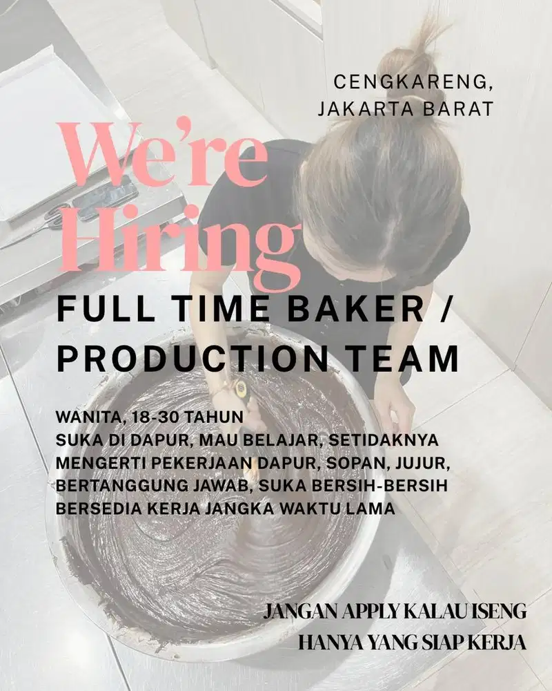 Loker baker/tim produksi/production team