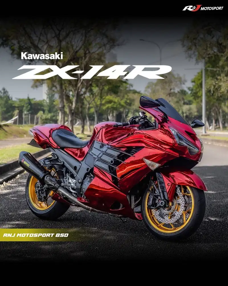 (Full Paper) Kawasaki ZX14R ZX 14 Nik 2013 Warna Merah Knalpot Akrapov