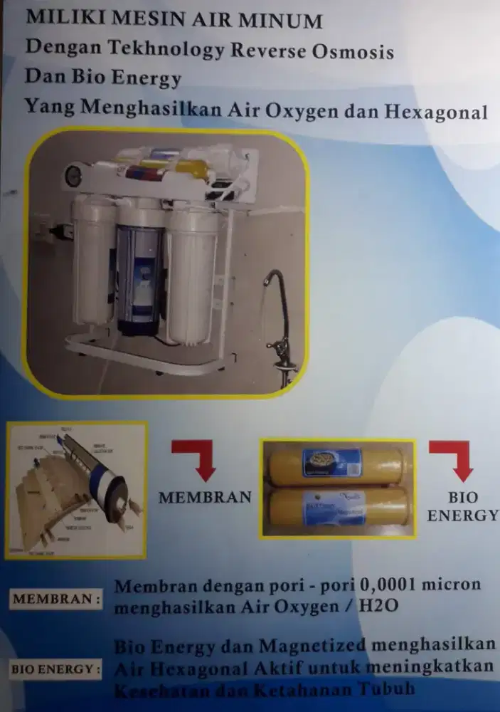 Mesin Filter Air Minum Hexagonal Reverse Osmosis