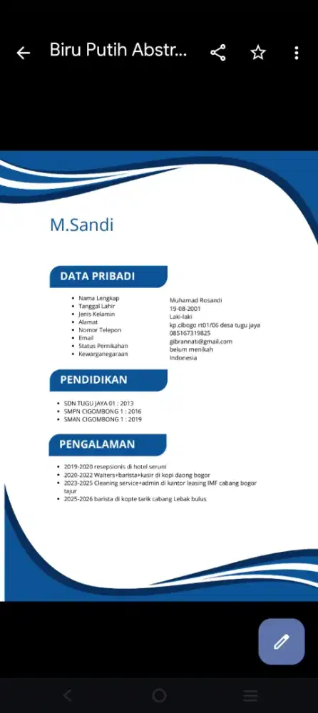 Info loker apa aja