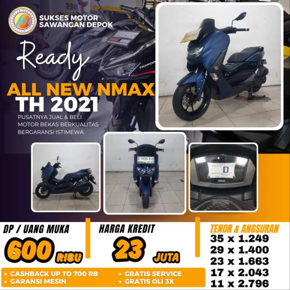 ALL NEW NMAX 2021 BIRU MULUS BISA CASH KREDIT DP 600 DI SUKSES MOTOR