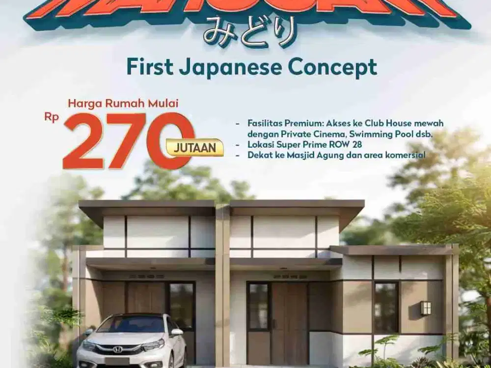 Rumah Cantik ala Jepang cuma 270 an di Kota Podomoro Tenjo