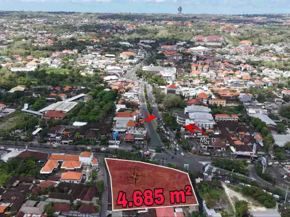 Tanah Komersial Simpang KFC MC Donald dan Pizza Hut Jimbaran Bali