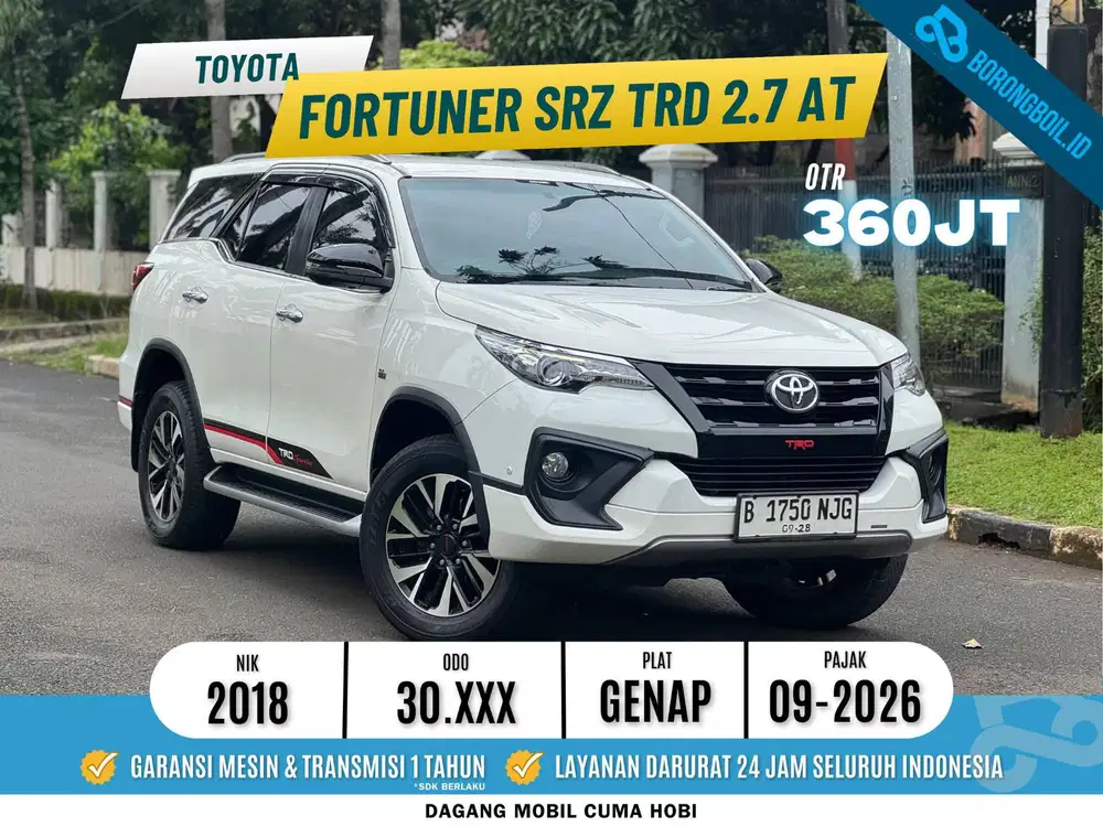 Toyota Fortuner SRZ TRD 2.7 Bensin AT 2018 Putih