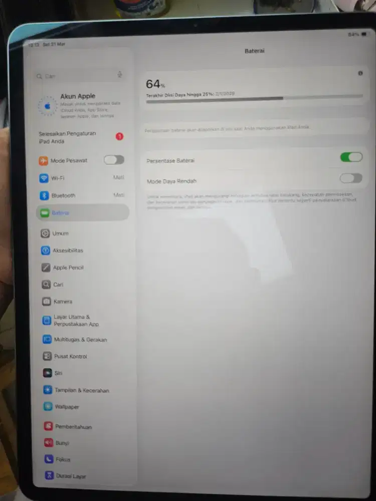 iPad pro 2018 12,9 inci gen3 ibox PAA 64gb baterai normal