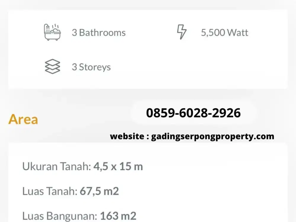 Ruko Gading Serpong 3 Lantai START 3,7Man PASADENA SQUARE Free Voucher