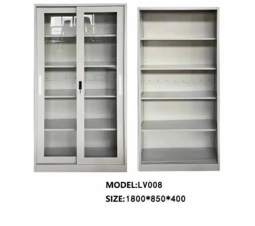 Lemari arsip 2 pintu full kaca sliding