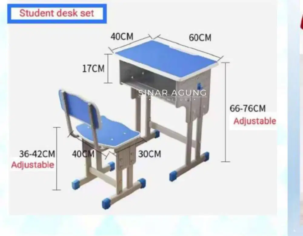 Meja siswa plat besi