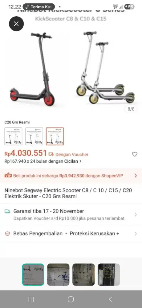 New - Jual Rugi - Scooter segway c20