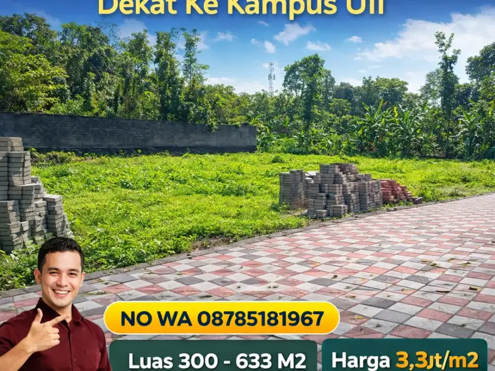 Tanah Jogja Kost Area Kampus UII Kaliurang SHM Pekarangan