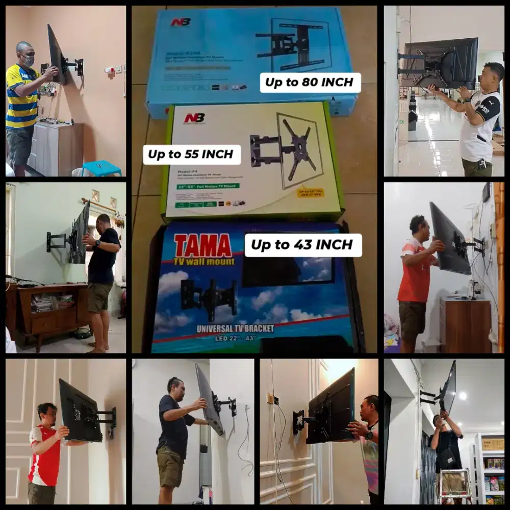 Bracket tv tipe kupu-kupu (braket/breket)