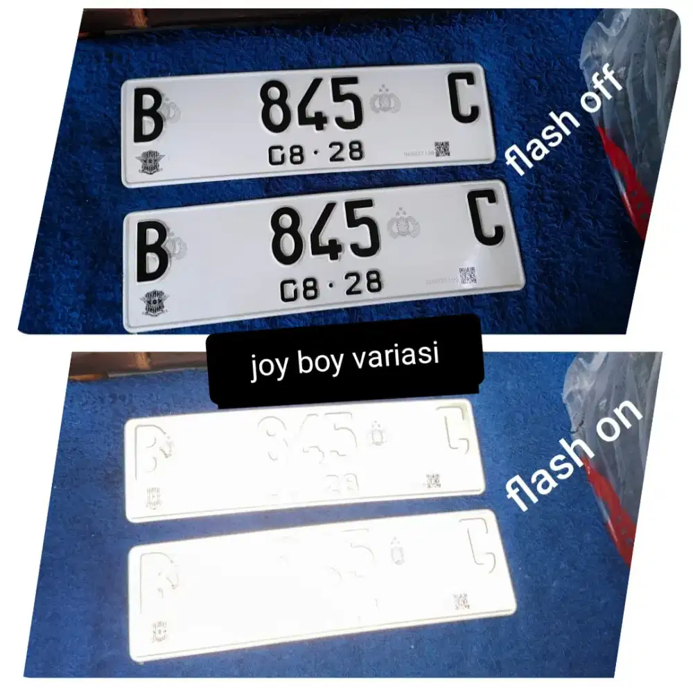 Plat mobil barcode anti etle ,font terbaru , bahan tebal , 2pcs