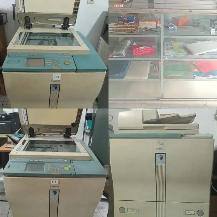 DIJUAL BORONGAN 3 MESIN FOTOCOPY + 2 ETALASE KACA