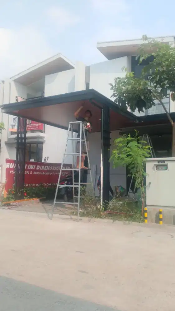 Canopy Kanopi, Tralis Pintu, Railing, Tangga, Pagar Cutting, Atap Baja