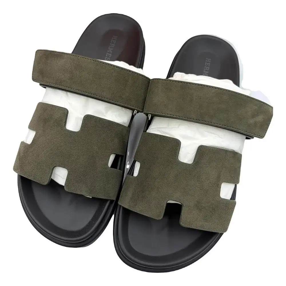 Hermes Chypre Sandal in Vert Forest - size 42