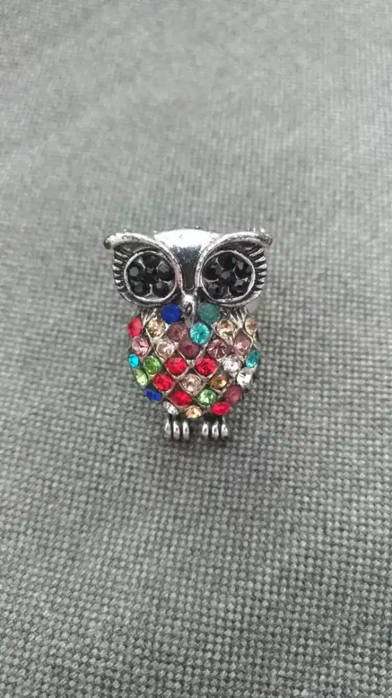 Jual cincin owl batu warna warni