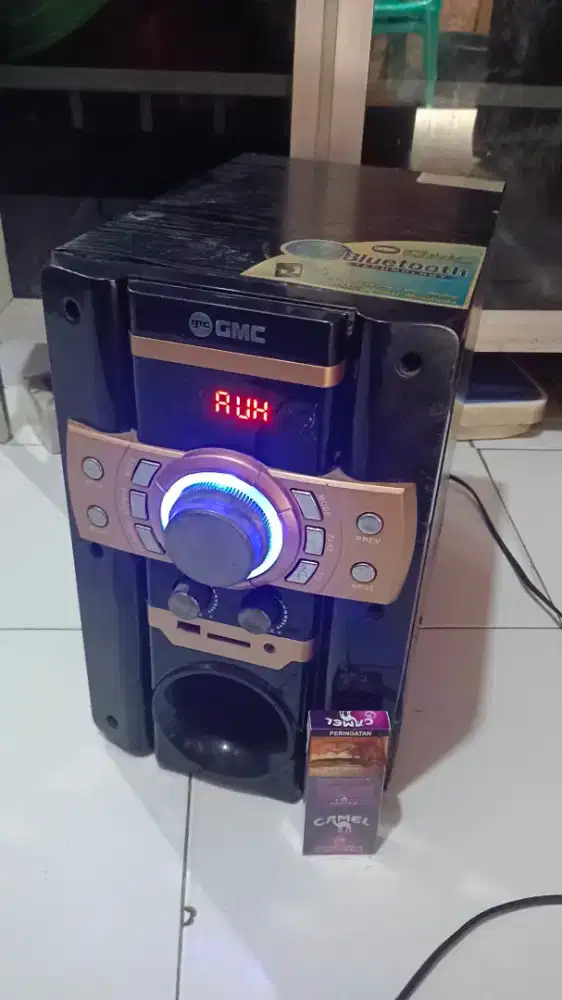 Subwoofer aktif GMC ukuran besar hidup
-min tombol mode gk bisa pindah