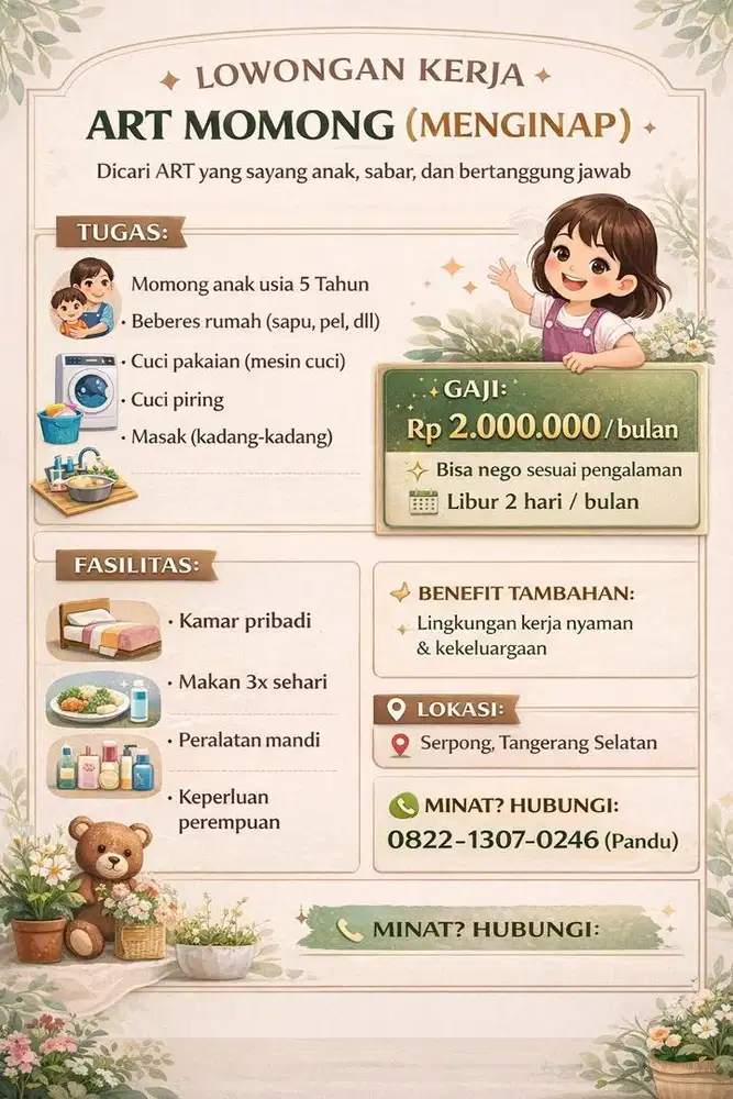 Lowongan ART + Momong