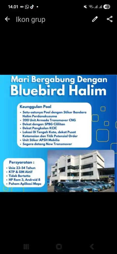 LOWONGAN DRIVER TAKSI BLUEBIRD