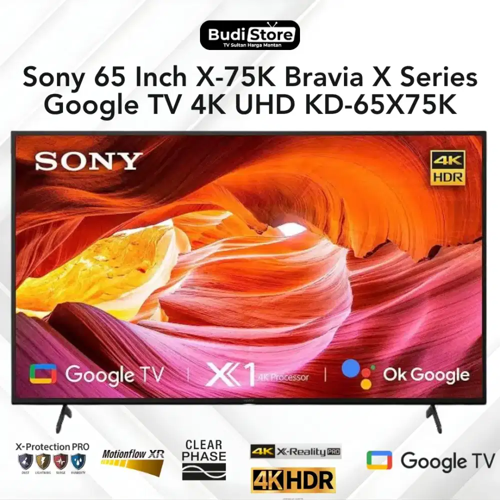 Sony 65 Inch X-75K Bravia X Series Google TV 4K UHD KD-65X75K