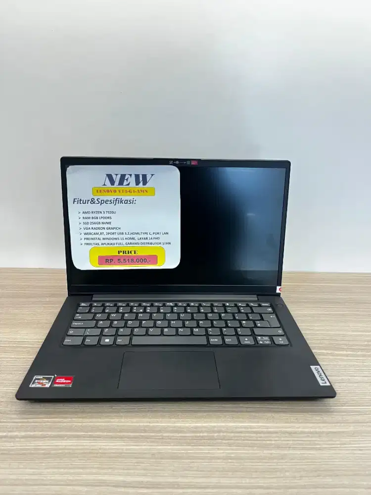 NEW Lenovo V14 G4 AMN AMD Ryzen 3 7320u SSD 256GB 8GB RAM DDR5