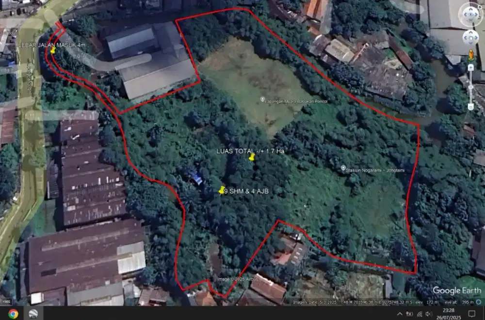 Dijual tanah kosong di dalam kota Bogor