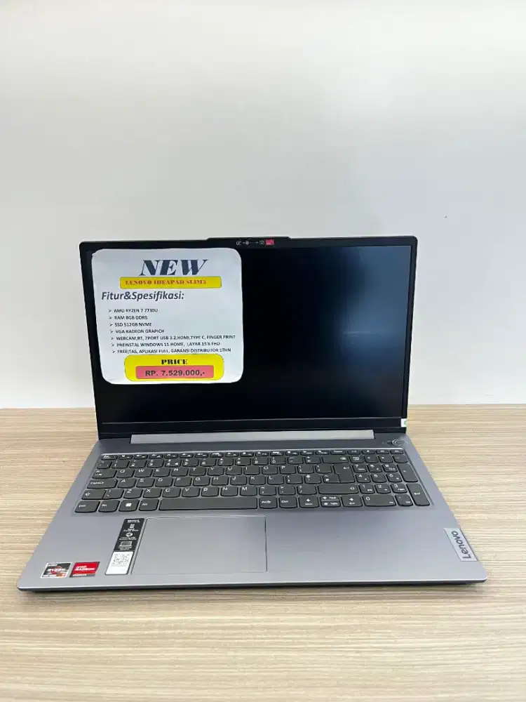 NEW Lenovo Ideapad 3 15ABR8 Ryzen 7 7000 Series 8GB RAM Finger Print