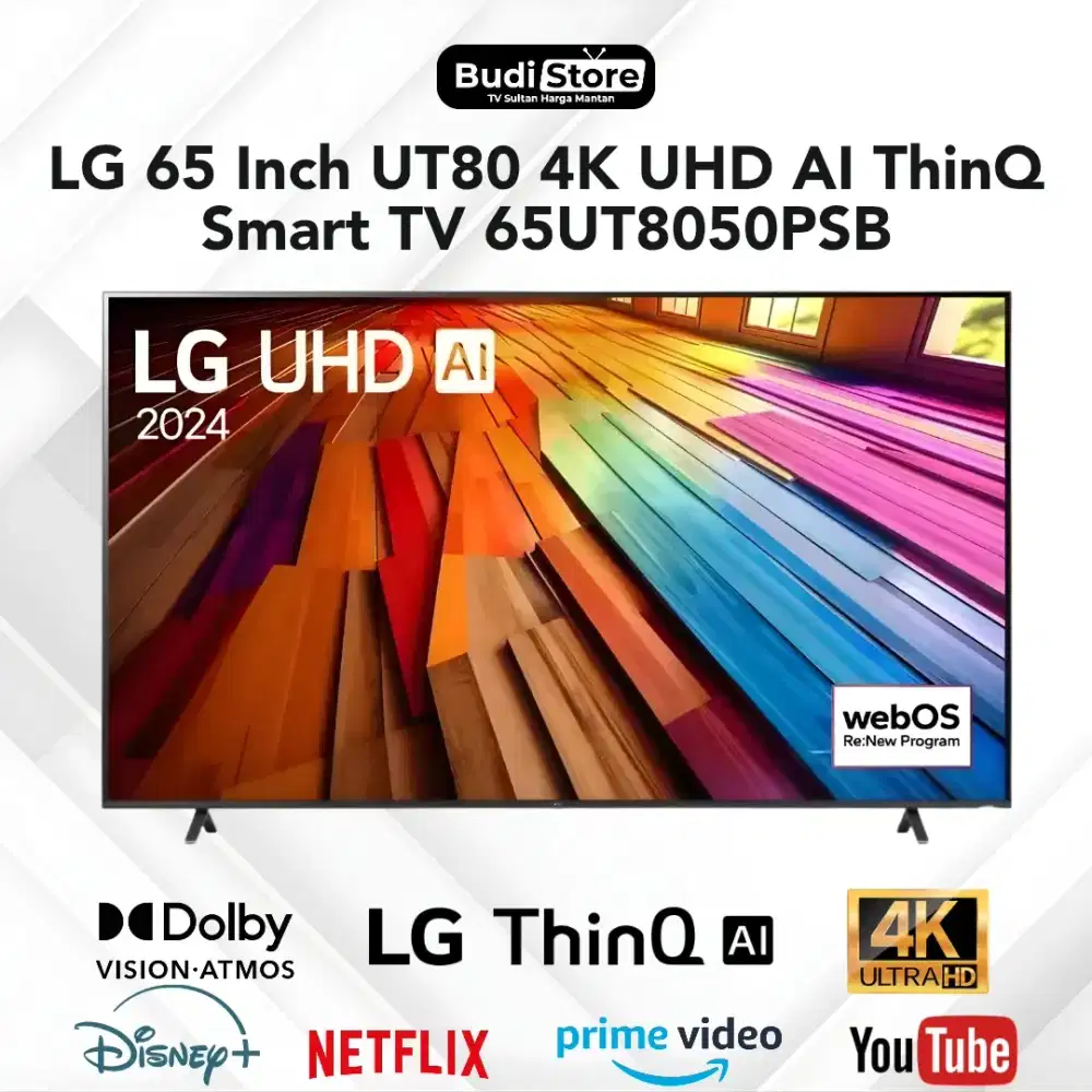 LG 65 Inch UT80 UHD 4K AI ThinQ Smart TV 65UT8050PSB