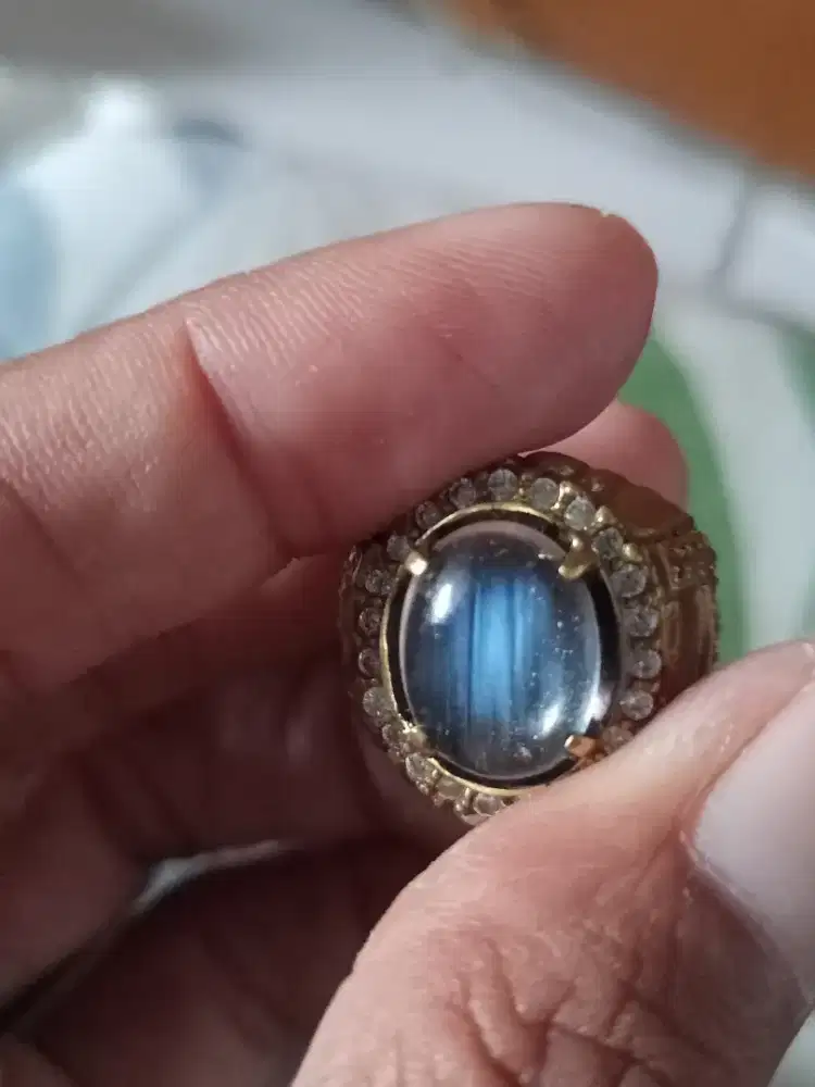 Batu Cincin Akik Permata Natural Moonstone Biduri Bulan Ceylon Laut