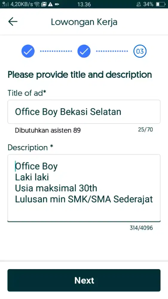 Office Boy Bekasi Selatan