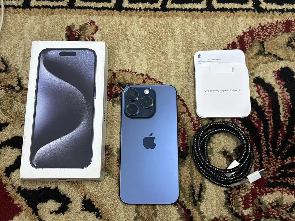 iPhone 15 Pro 256Gb Blue Titanium Ex Resmi Digimap Fullset Ori Mulus