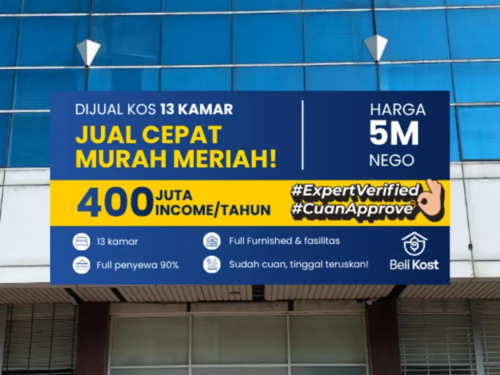 DIJUAL CEPAT TURUN HARGA KOSAN Di Jakarta Barat Kawan Lama Income Sampai 400Juta/Tahun