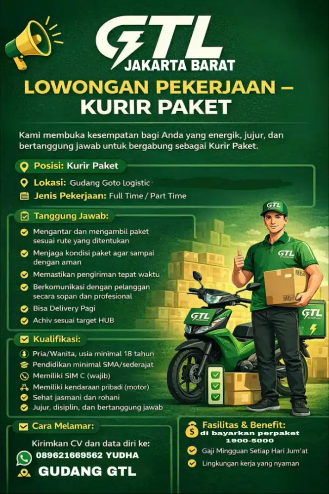 KURIR MOTOR DELIVERY REGULER