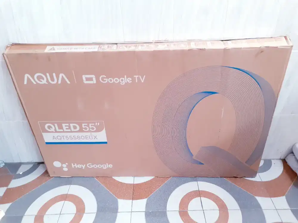 TV GOGGLE  LED AQUA QLED ANDROID 55IN DIGITAL TV NETFLIK YOUTUBE MULUS
