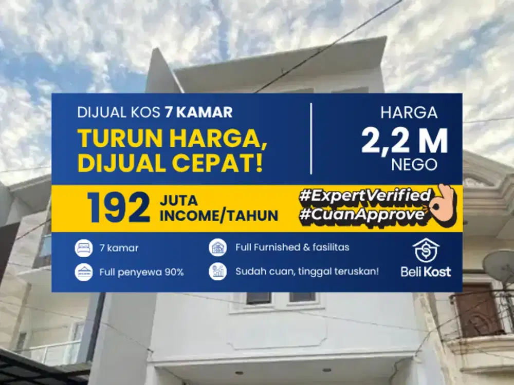 DIJUAL CEPAT KOSAN di SUNTER JAKARTA UTARA Terisi 90% Income 192jt/tahun