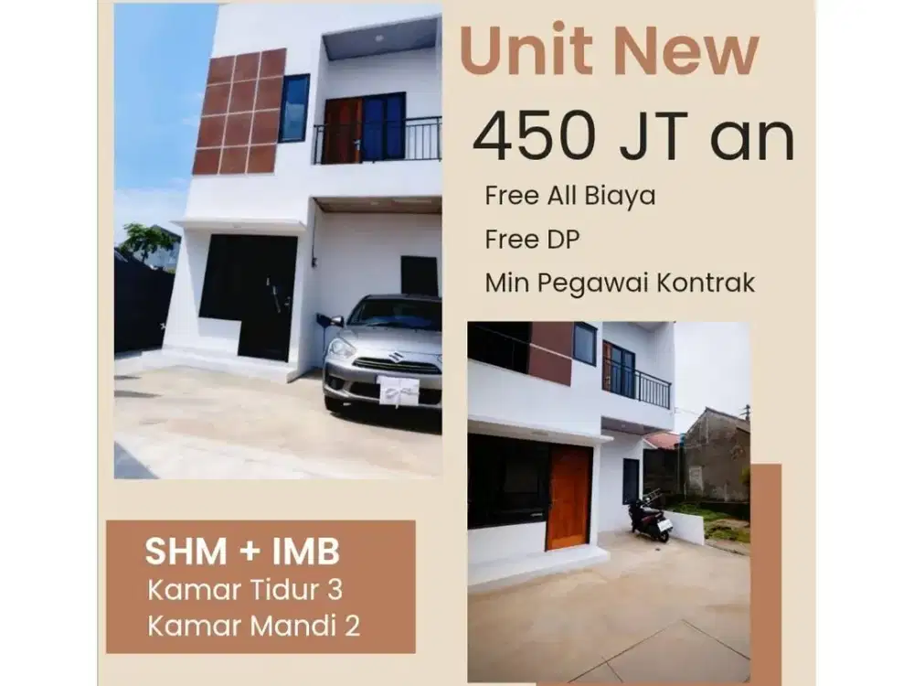 2 Unit Hunian 2 Lantai - Bebas DP KPR Dekat Pintu Tol Cisalak di Cimanggis Depok