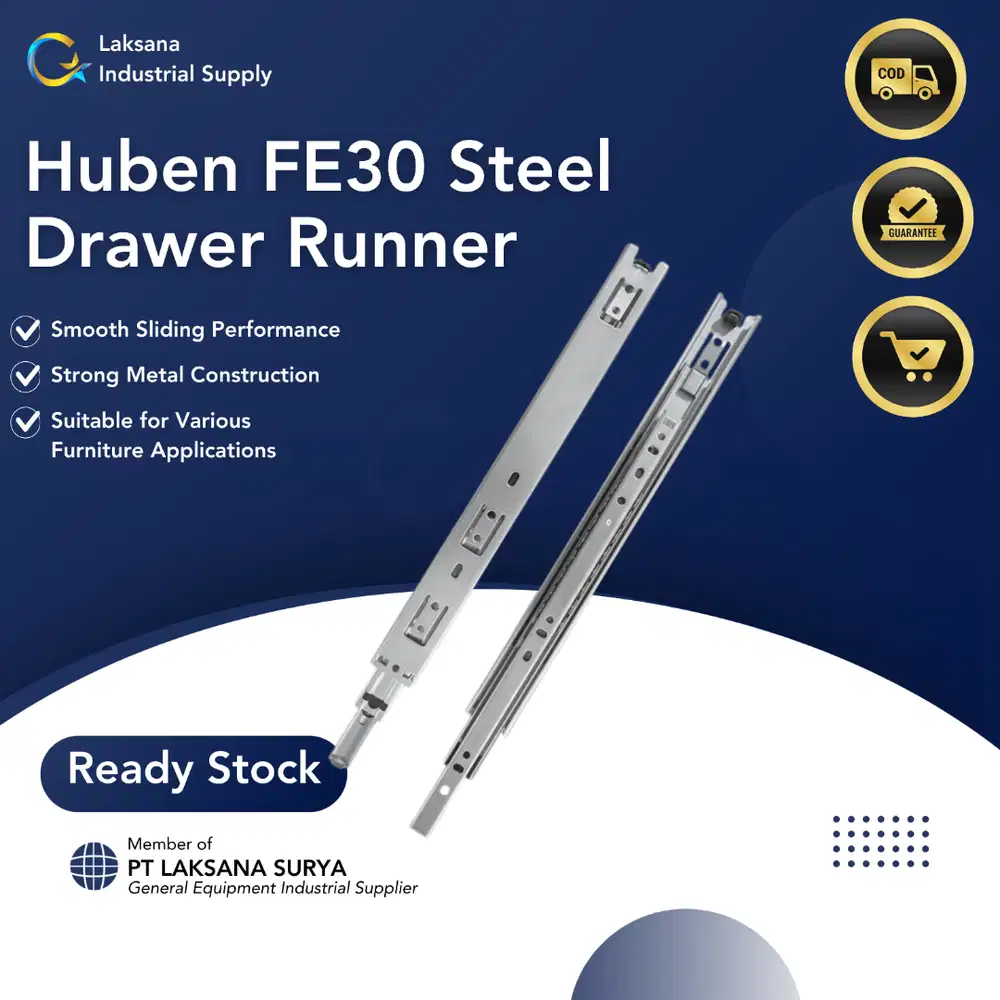 HUBEN FE-30 Rel Laci Double Track 30cm Abu Abu Rel Laci Furniture