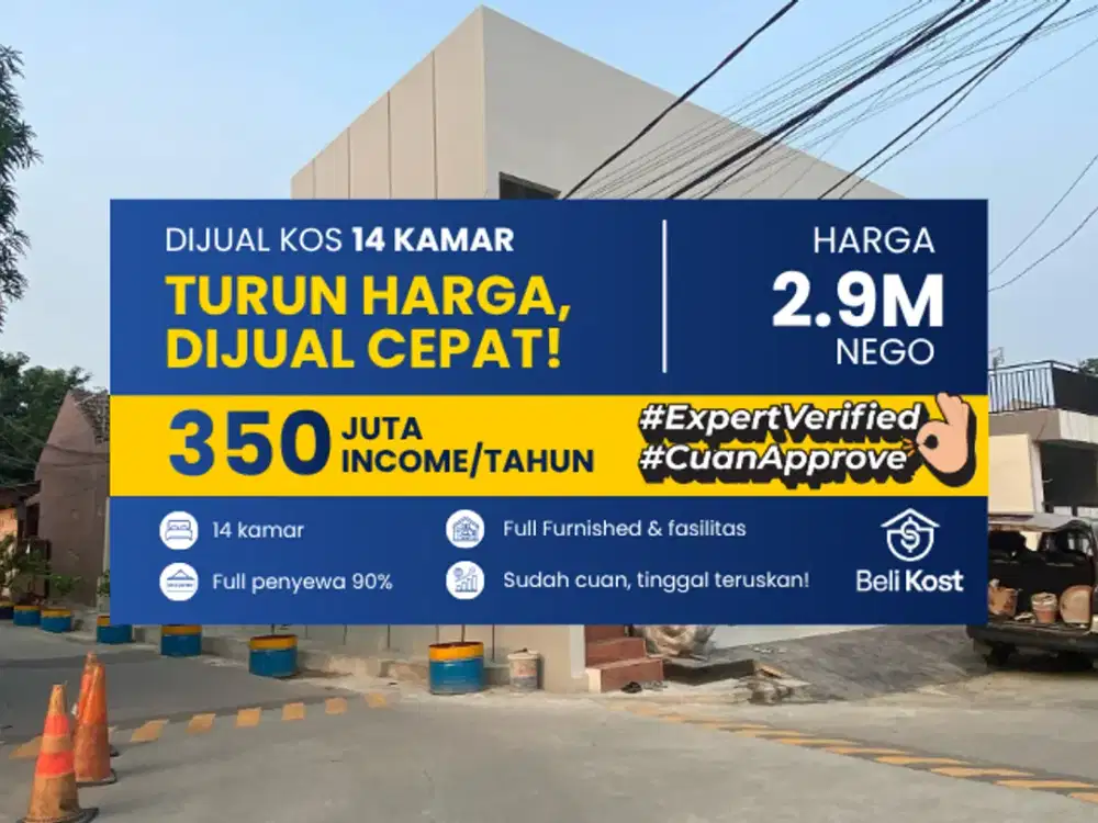DIJUAL CEPAT TURUN HARGA KOSAN DAERAH JABABEKA DEKAT PABRIK