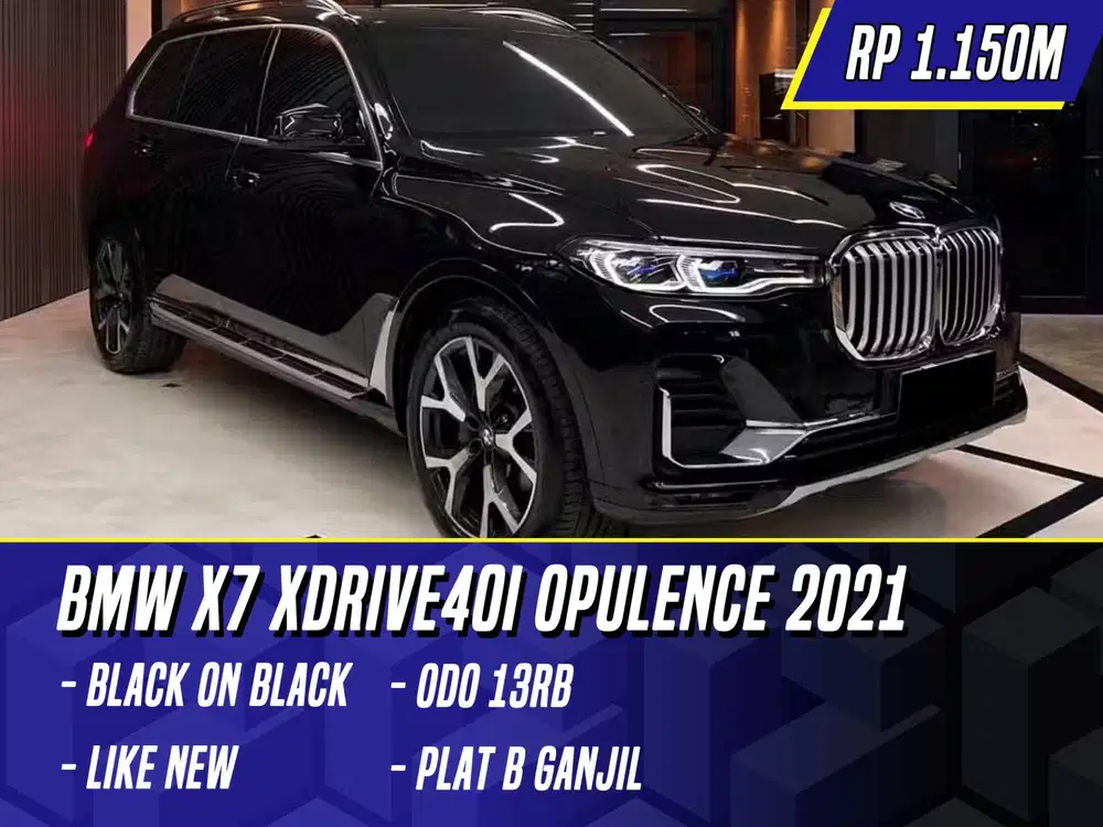 BMW X7 xDrive40i Opulence 2021 NIK 2020 Black Hitam xDrive X 7